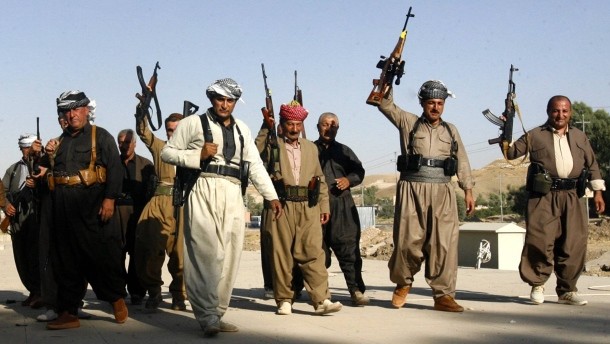 Freiwillige Peshmerga-Kämpfer, die die nordirakische Stadt Mossul vor einem Jahr gegen den „Islamischen Staat“ verteidigen wollten.